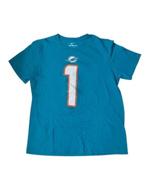 Nike Miami Dolphins 1 Tua Tagovailoa Yth Shirt Size L NFL Team Apparel Football